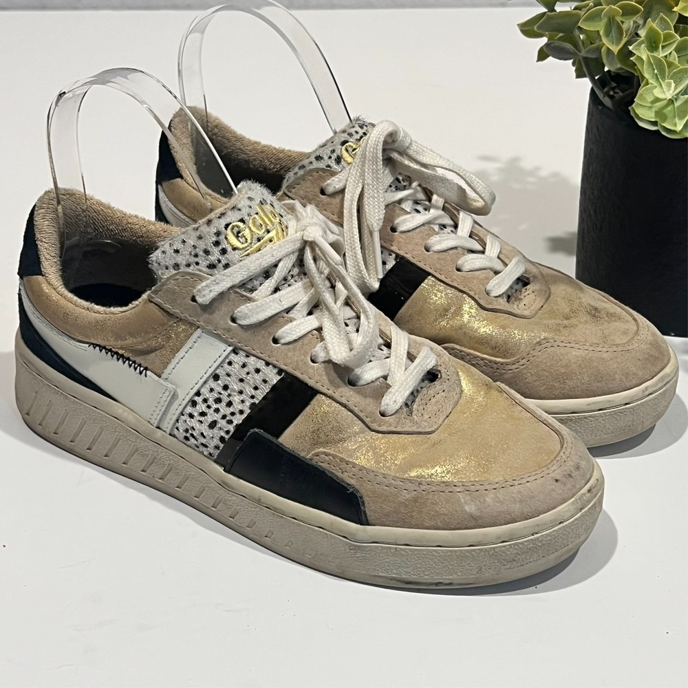 Gola Sneakers Shoes Classics Gold Cheetah‎ Grandslam Mode CLB218 Women's 7